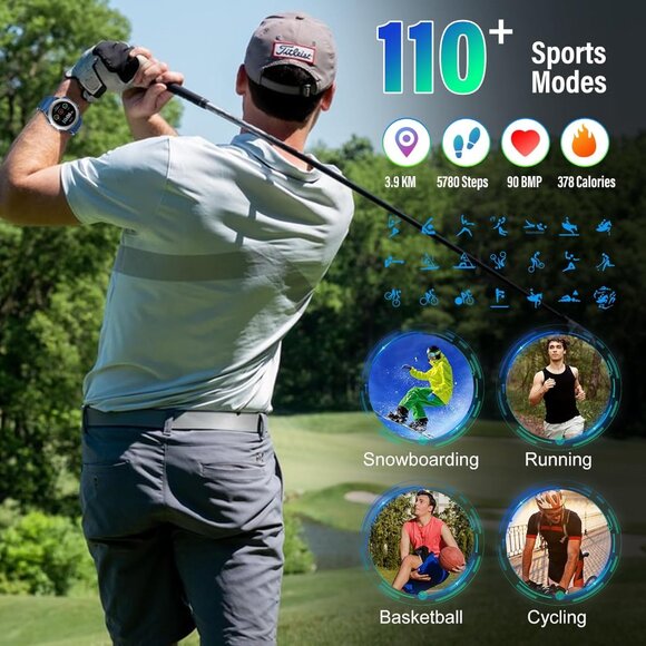 ⚡Military Smart Watch for Men (Answer/Make Calls), 1.39" HD Touchscreen Fitness - Picture 2 of 7